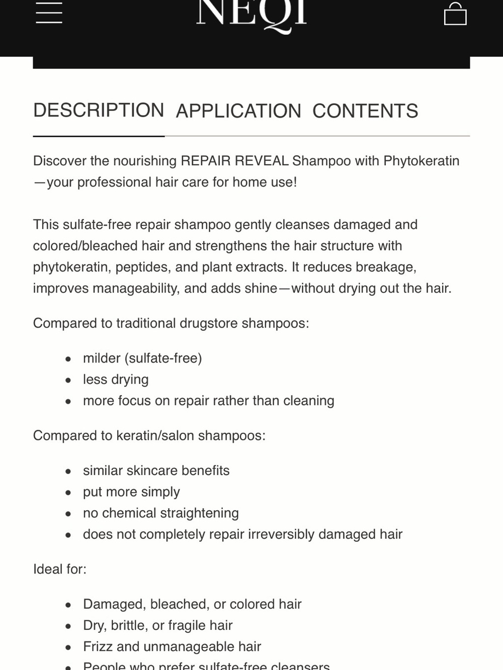 NEQI BUNDLE -Professional Hair Care Shampoo and instant peptide treatment - Picture 3 of 7